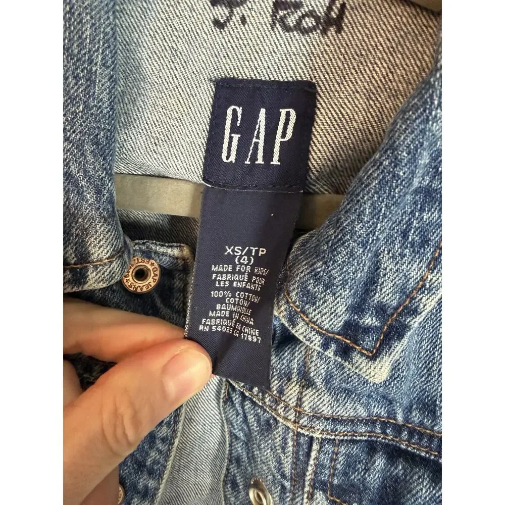 Gap Kids Y2K 2001 Denim Jacket Kids Sz XS (4) EUC